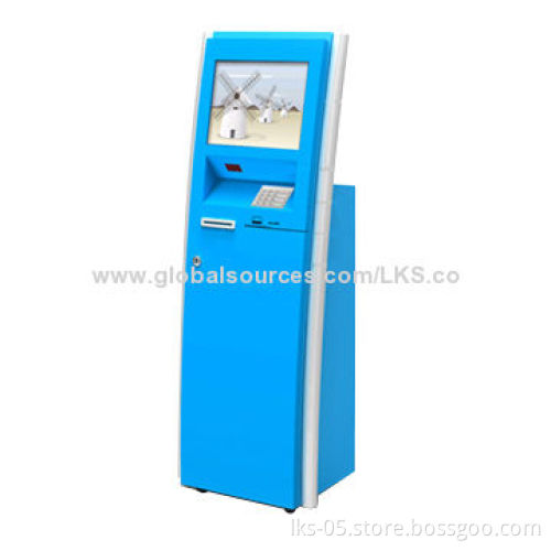 Floor Standing Touch Kiosk Terminal with Magnetic Stripe Card Reader Function